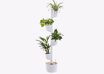 Jardinière verticale 4 pots avec plantes dépolluantes